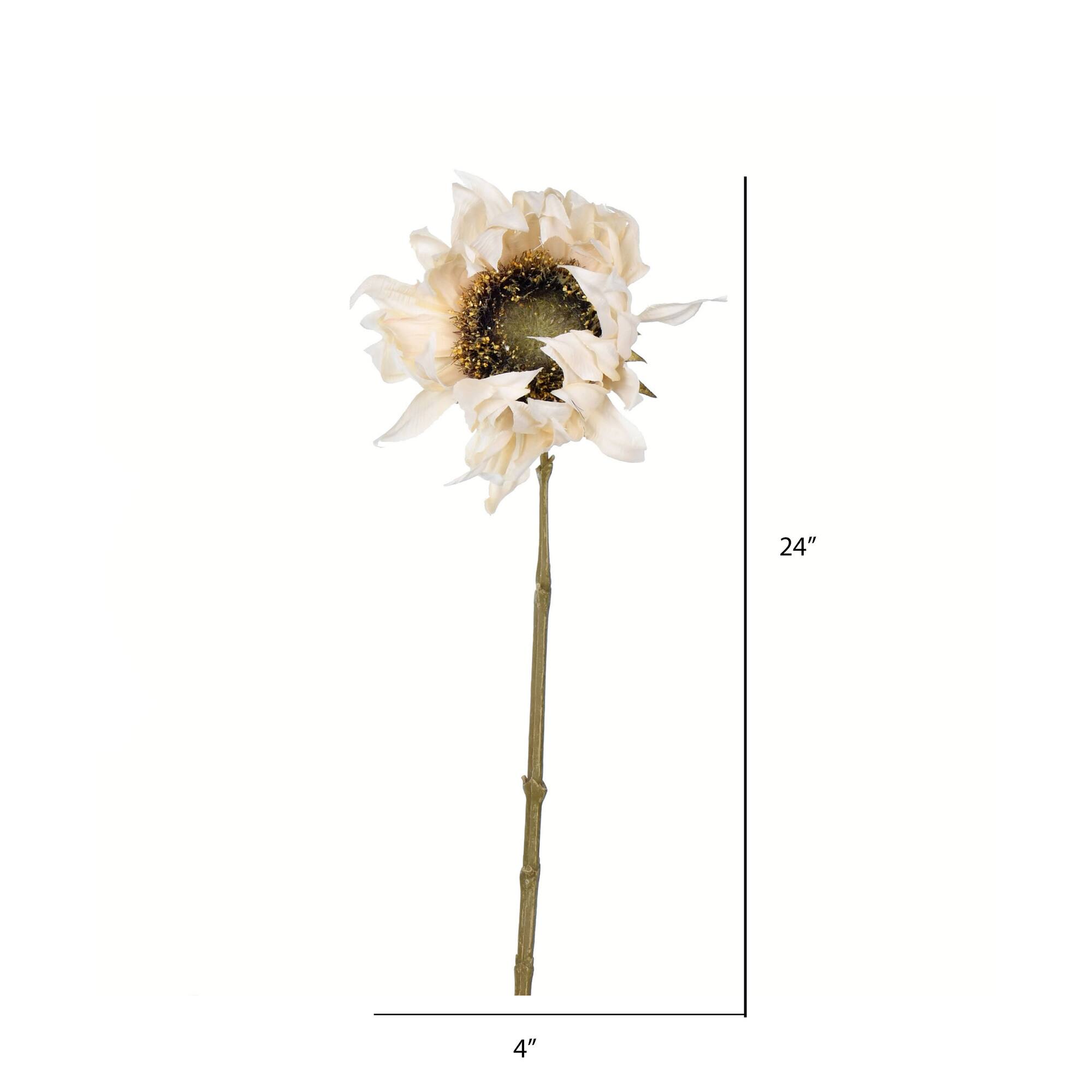 Ivory Sunflower Stem, 4ct.